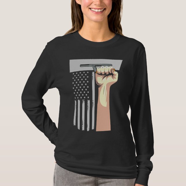 T-shirt Patriotic Concrete Finisher Construction Worker US (Devant)