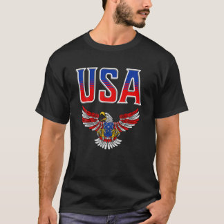 T-SHIRT PATRIOTIC EAGLE 4TH OF JULY USA AMERICAN FLAG