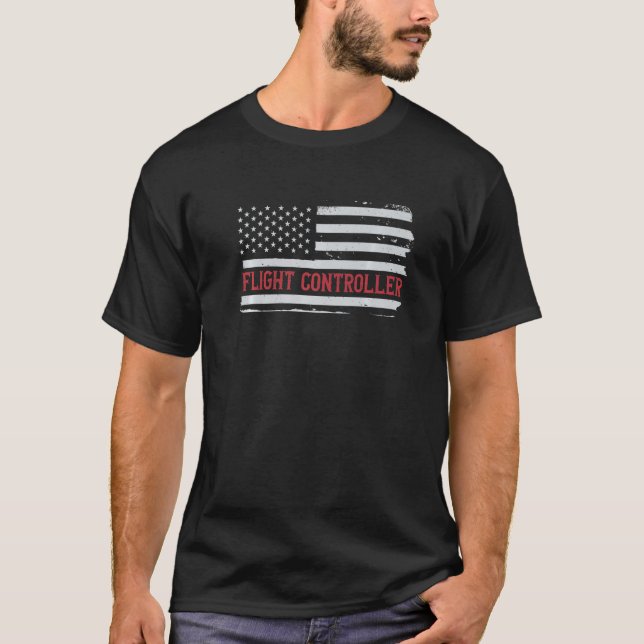 T-shirt Patriotic Flight Controller USA Flag Air Traffic C (Devant)