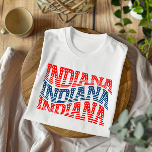 T-shirt Patriotic Indiana Red and Blue Boho
