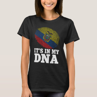 T-shirt Patriotic It's In My Dna Fingerprint Ecuador Drape