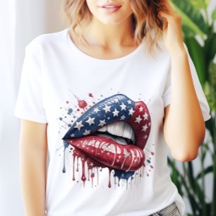 T-shirt Patriotic Patriotic Chic Woman du 4 juille