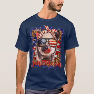 T-shirt Patriotic Pig Usa Flag 4th of July Sunflower Leopa