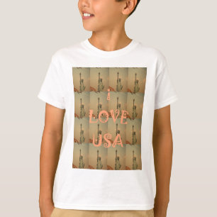 T-shirt Patriotic Pop Art : "I Love USA" Graphisme Art Des