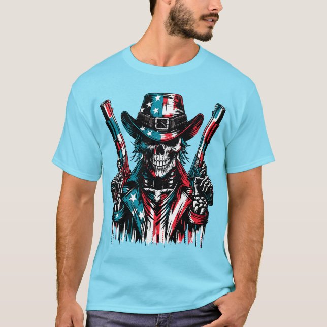T-shirt Patriotic Skull (Devant)