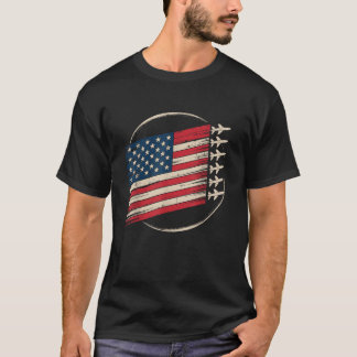T-shirt Patriotic USA Flag Fighter Jets Boys 4th of July