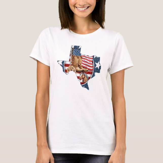 T-shirt Patriotic USA Texas (Devant)
