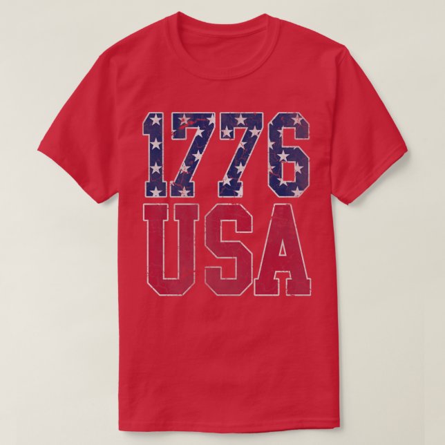 T-shirt Patriotique 1776 USA Amérique 4 juillet Indépendan (Design devant)