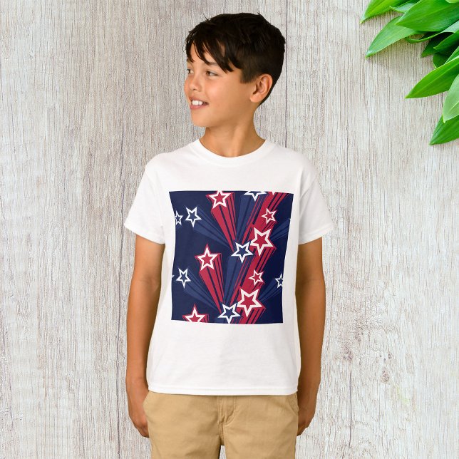 T-shirt Patriotique 4 juillet Étoiles Rouge Blanc Et Bleu (Créateur téléchargé)