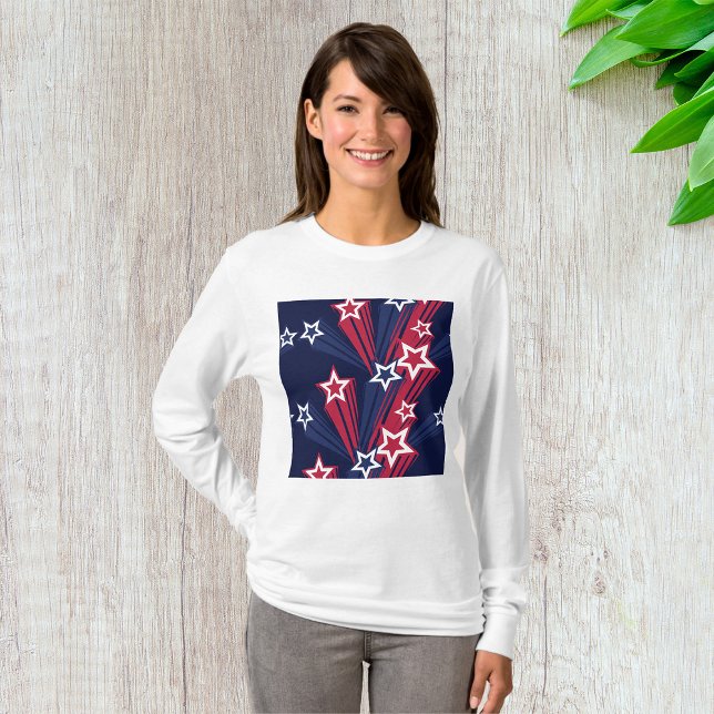 T-shirt Patriotique 4 juillet Étoiles Rouge Blanc Et Bleu (Créateur téléchargé)