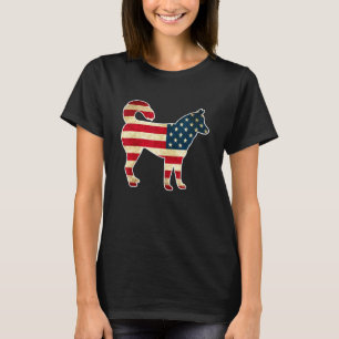 T-shirt Patriotique 4 juillet Sibérie Husky Chig Américain