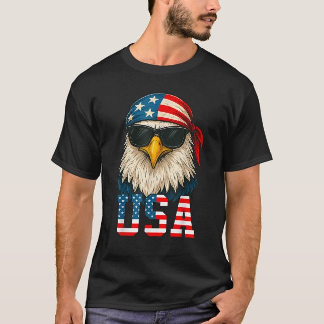 T-shirt Patriotique 4 juillet'aigle américain (Devant)