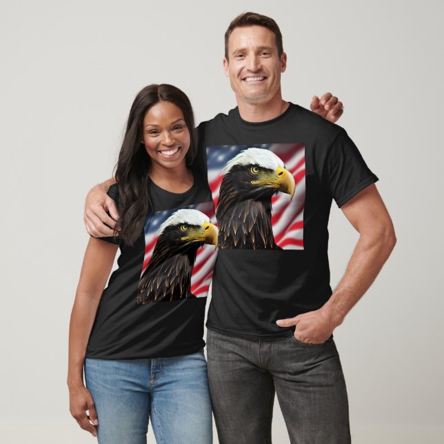 T-shirt Patriotique/Aigle/Américain/USA (Unisexe)