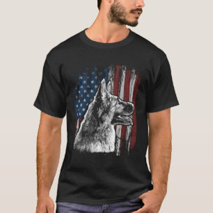 T-shirt Patriotique allemand berger américain Drapeau cade