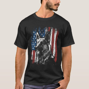 T-shirt Patriotique Allemand Berger Drapeau Américain Dons