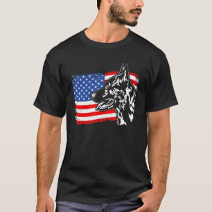 T-shirt Patriotique Allemand Berger Drapeau Américain Gsh 
