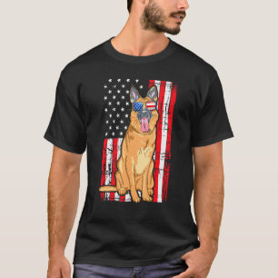 T-shirt Patriotique Allemand Berger Usa Drapeau Américain 