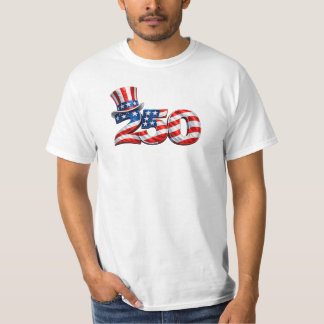 T-Shirt Patriotique America 250 Chapeau Oncle Sam