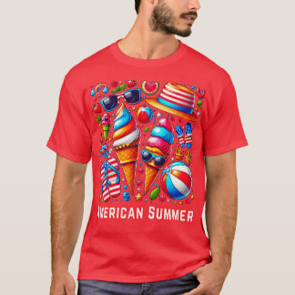 T-shirt Patriotique américain été 4 Juillet Celebrati