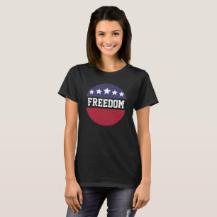 T-shirt Patriotique Américain Perturbé Liberté Rouge Blanc