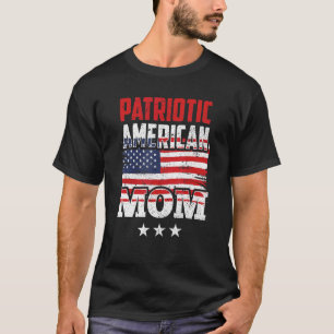 T-shirt Patriotique Américaine Maman Us Patriot Usa Mère M