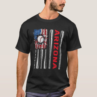 T-shirt Patriotique Arizona Softball US Drapeau Américain