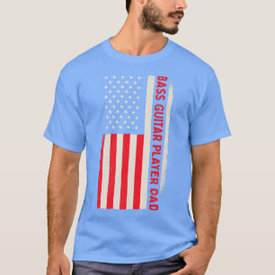 T-shirt Patriotique Baid Guitariste basse Guitare Joueur P