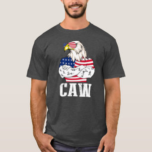 T-shirt Patriotique Bald Eagle Caw 4 juillet Américain