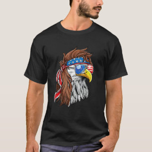T-shirt Patriotique Bald Eagle Mullet États-Unis Drapeau a