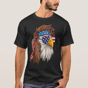T-shirt Patriotique Bald Eagle Mullet États-Unis Drapeau a