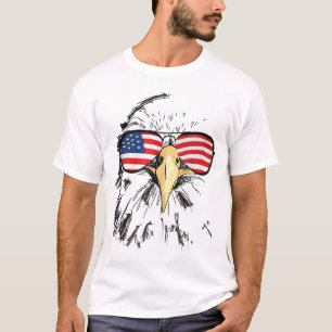 T-shirt Patriotique Bald Eagle USA Drapeau américain 4 jui