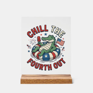 T-shirt patriotique Chill The Fourth Out Alligator