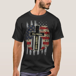 T-shirt Patriotique Chrétienne Une Nation Sous Dieu USA