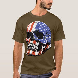T-shirt patriotique crâne américain
