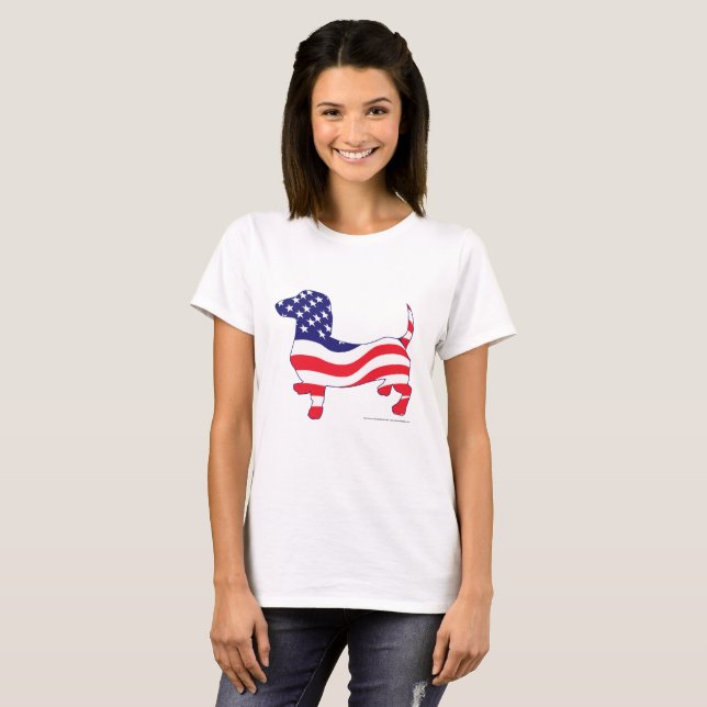 T-shirt Patriotique Dachshund (Devant entier)