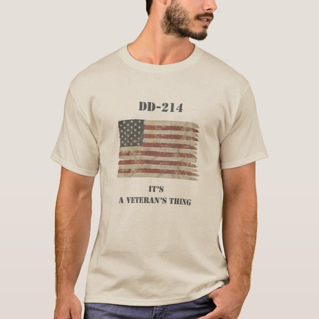 T-shirt Patriotique DD-214 de vétéran (Devant)