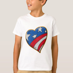 T-shirt patriotique de coeur