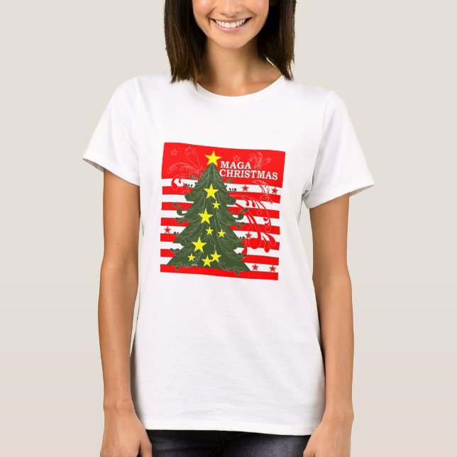 T-shirt Patriotique de Noël MAGA (Devant)