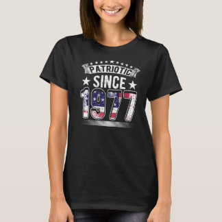 T-shirt Patriotique Depuis 1977, Né En 1977, US Flag & USA