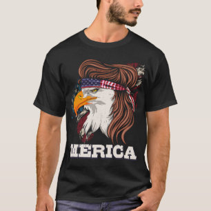 T-shirt Patriotique Eagle Mullet 4 juillet American Pride