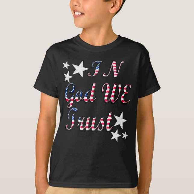 T-shirt Patriotique En Dieu Nous Faisons Confiance Drapeau (Devant)