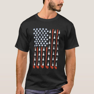 T-shirt Patriotique Golf Américain 4 juillet Golf Clubs Am