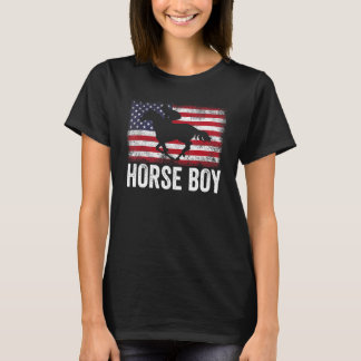 T-shirt Patriotique Horse Us Drapeau Graphique Pour Les Ga