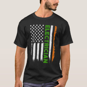 T-shirt Patriotique Irlandais Américain Drapeau Electricie