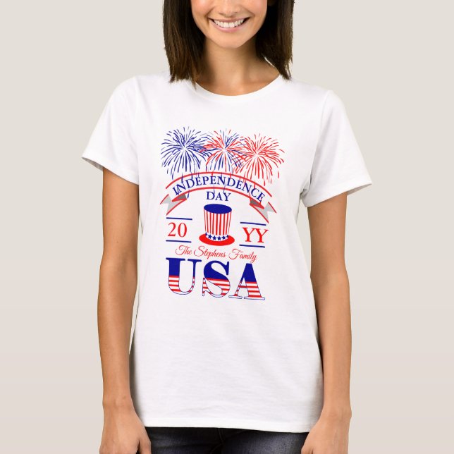 T-shirt Patriotique Juillet 4 Fête de l'Indépendance  (Devant)