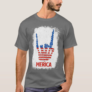 T-shirt Patriotique Merica Skeleton US USA American Flag 4