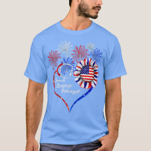 T-shirt Patriotique Patriotique Langue Pathologiste 4 juil