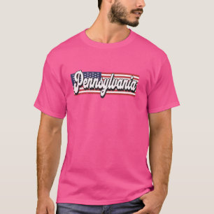 T-shirt Patriotique Pennsylvanie USA Drapeau Accueil État