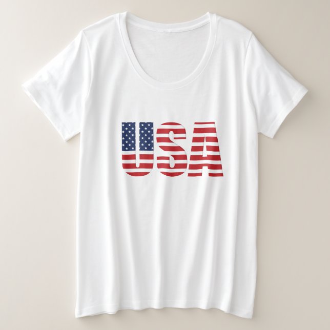 T-shirt Patriotique pour femmes de plus de taille (Design devant)