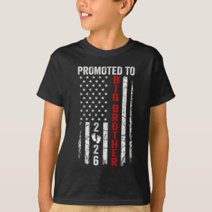 T-shirt Patriotique Promu Grand Frère 2026 Pour la Premièr